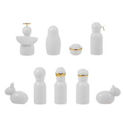 Misterio de 9 piezas Blanco y dorado