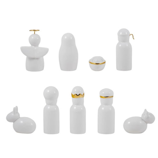 Misterio de 9 piezas Blanco y dorado