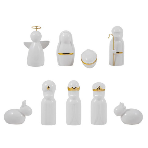 Misterio de 9 piezas Blanco y dorado