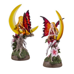 Figura de una hada en la luna Multicolor