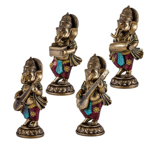 Set 4 figuras ganesha Dorado