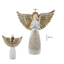 Figura de un angelito Blanco y dorado