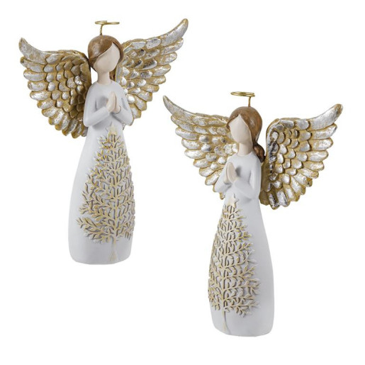 Figura de un angelito Blanco y dorado