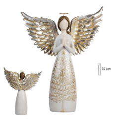 Figura de un angelito Blanco y dorado