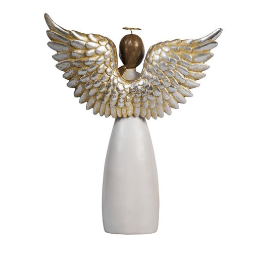 Figura de un angelito Blanco y dorado