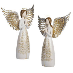 Figura de un angelito Blanco y dorado