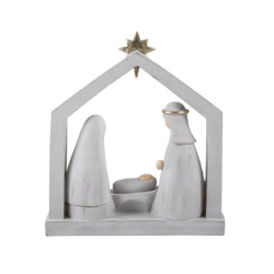 Nacimiento de 1 pieza Blanco y dorado