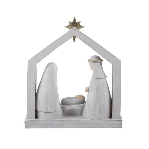 Nacimiento de 1 pieza Blanco y dorado