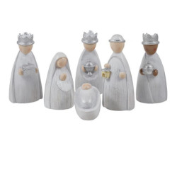 Nacimiento de 6 pieza Blanco y plata