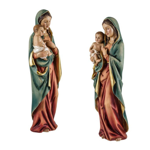 Figura de la virgen Maria con el niño Tonos pastel