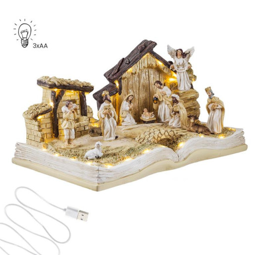 Nacimiento de 1 pieza Crema y dorado