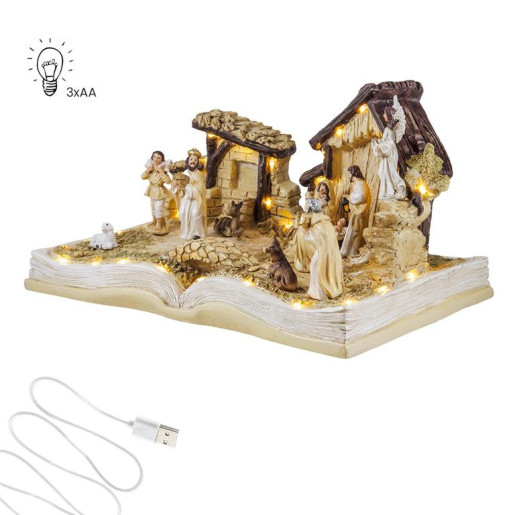 Nacimiento de 1 pieza Crema y dorado