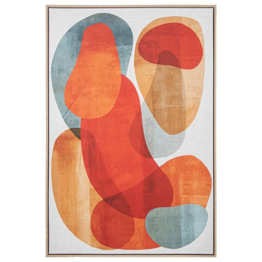 Cuadro lienzo azul, naranja y rojo