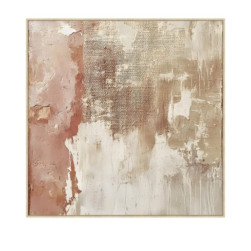 Cuadro lienzo blanco, beige y marron