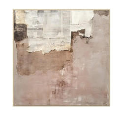 Cuadro lienzo blanco, gris y marron claro