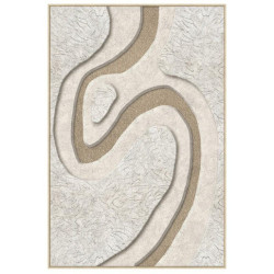 Cuadro lienzo blanco, gris y dorado