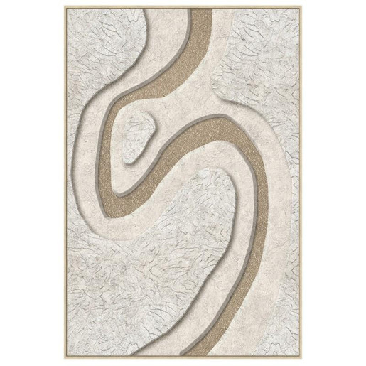 Cuadro lienzo blanco, gris y dorado
