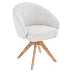 Sillon giratorio beige y natural