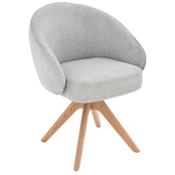 Sillon giratorio gris y natural