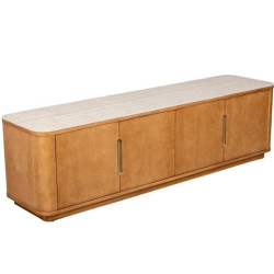 Mesa tv roble y blanco