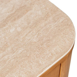 Mesa tv roble y blanco