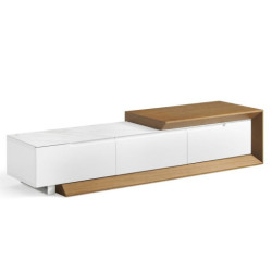 Mesa tv roble y blanco