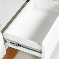 Mesa tv roble y blanco