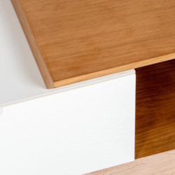 Mesa tv roble y blanco