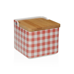 Salero de cocina Vichy rojo