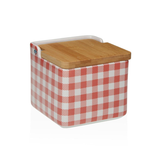 Salero de cocina Vichy rojo