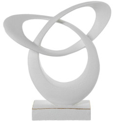 Figura abstracta  blanco y dorado acabado arena