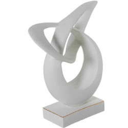 Figura abstracta  blanco y dorado acabado arena