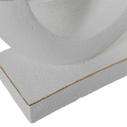 Figura abstracta  blanco y dorado acabado arena