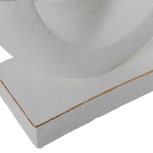 Figura abstracta  blanco y dorado acabado arena