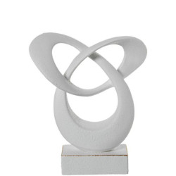 Figura abstracta  blanco y dorado acabado arena