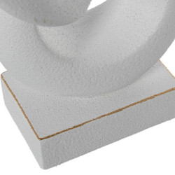 Figura abstracta  blanco y dorado acabado arena