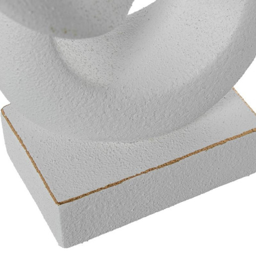 Figura abstracta  blanco y dorado acabado arena
