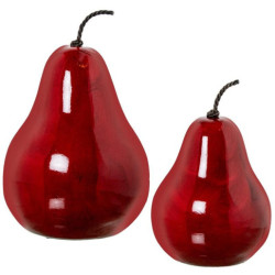 Set 2 figuras peras rojo brillo