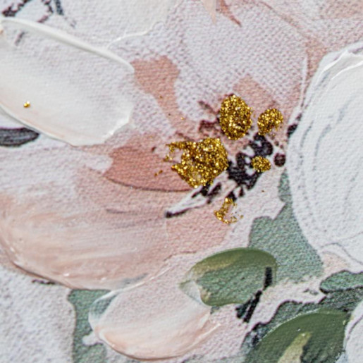 Set 2 cuadros lienzo blanco, verde y rosa