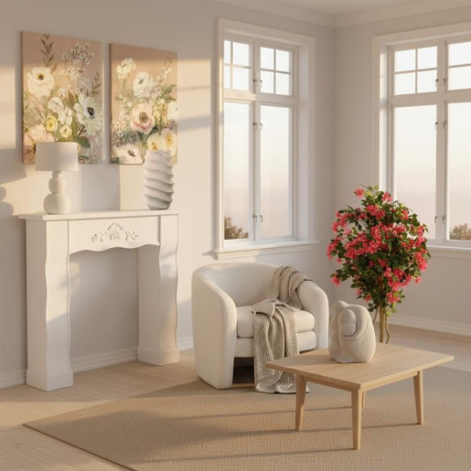 Set 2 cuadros lienzo azul, blanco y beige