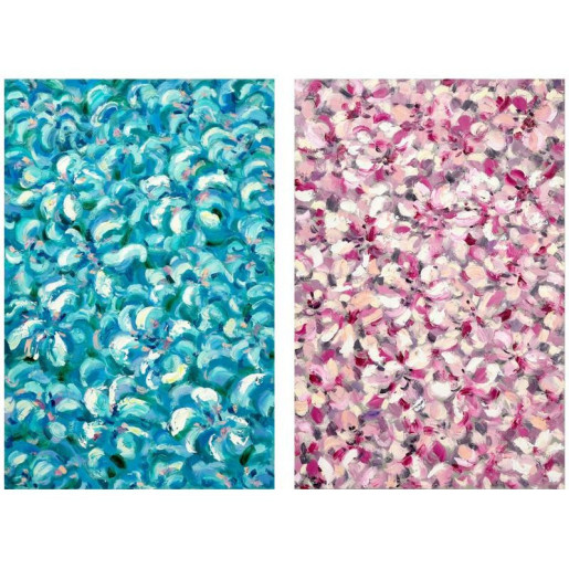 Set 2 cuadros lienzo azul y rosa