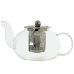 Tetera transparente y cromado