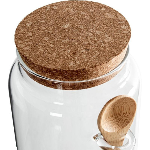 Bote cocina transparente y marron