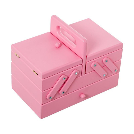 Costurero tipo acordeon rosa