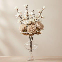 Set 6 Set 6 flores artificiales crema