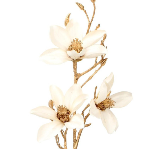 Set 6 flores artificiales crema