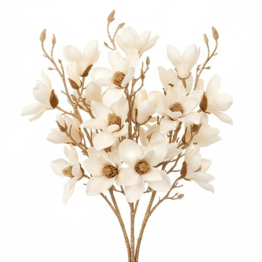 Set 6 flores artificiales crema