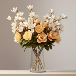 Set 6 flores artificiales crema