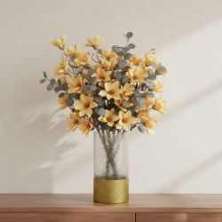 Set 6 flores artificiales amarillas