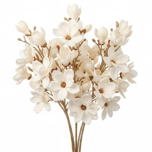 Set 6 flores artificiales crema